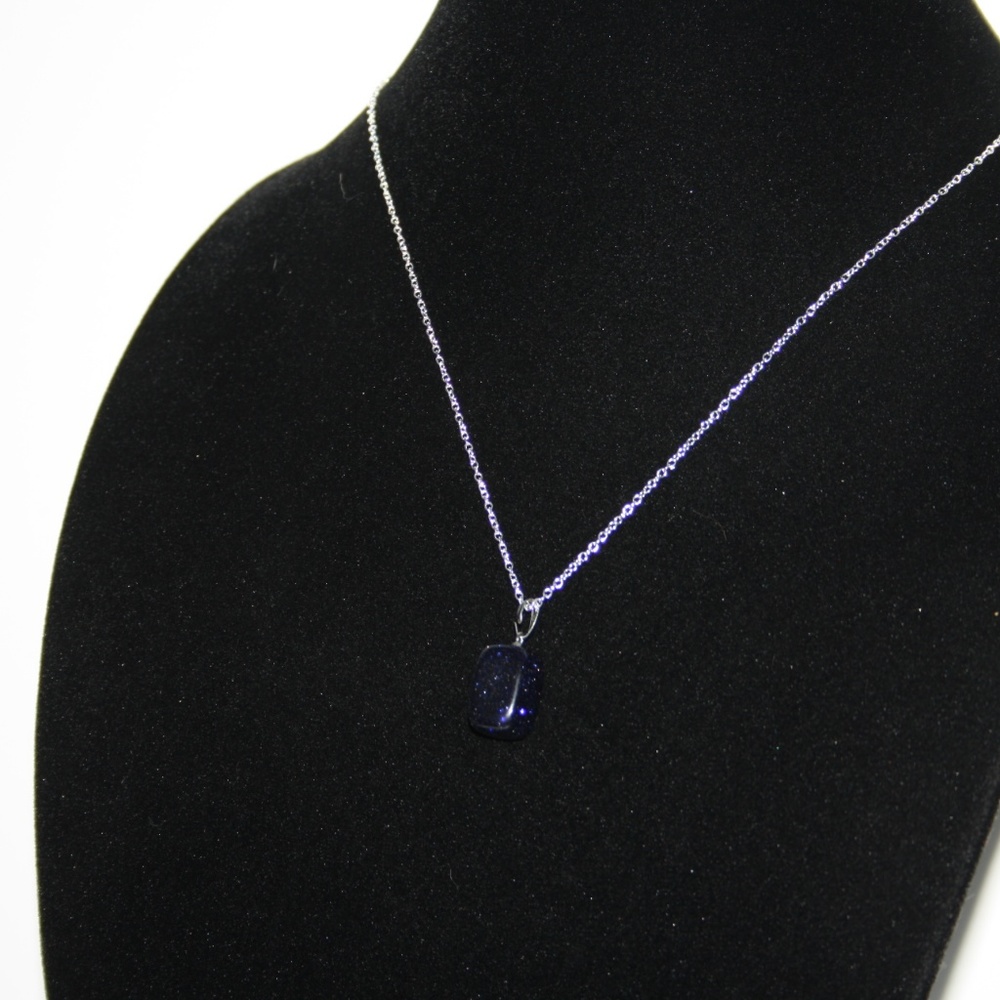 Beautiful gold stone NWOT pendant silver necklace - Picture 3 of 4